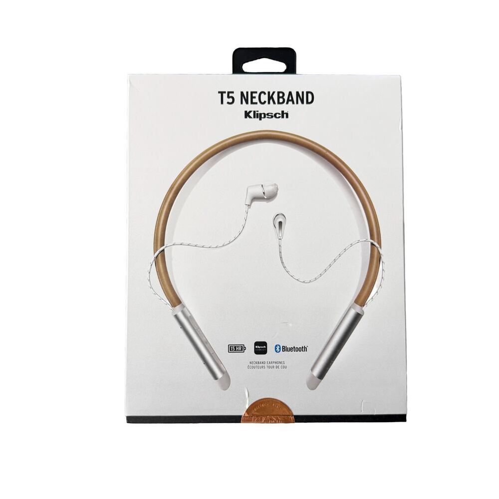Klipsch T5 Neckband in-ear wireless Bluetooth earphones headphones (Brown)